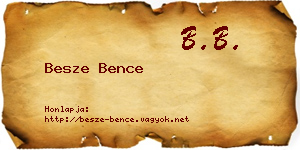 Besze Bence névjegykártya